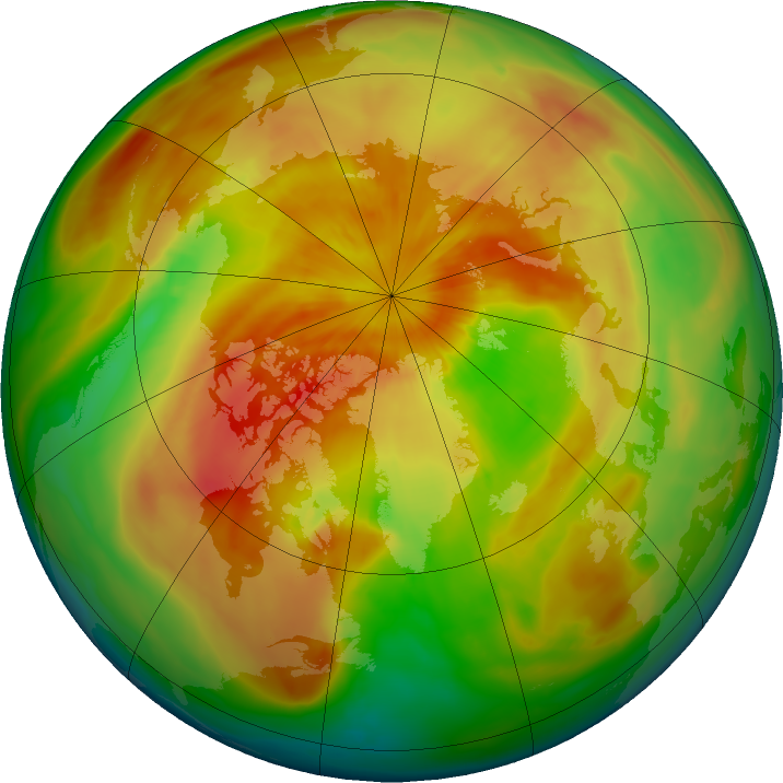 Arctic ozone map for 10 April 2016